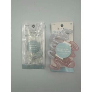 Set Of 2 Gimme Beauty Medium Hair 2 Claw Clips  Strong Hold & Hair Elastics